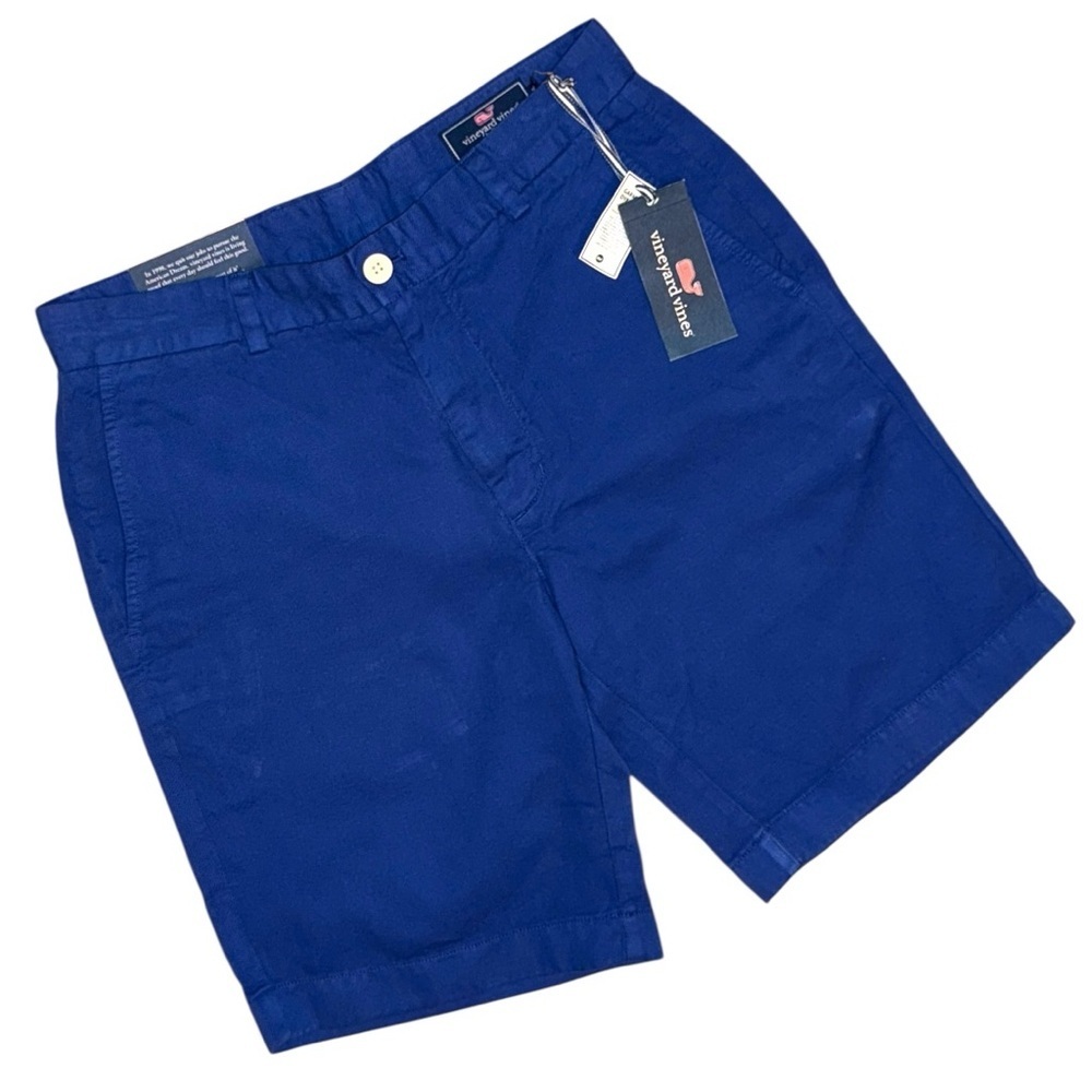 Vineyard Vines Breaker Shorts Harbor Blue Linen Cotton Blend Size 30 NWT